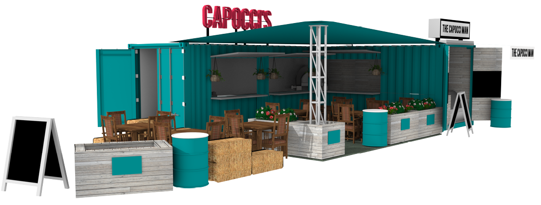 Capocci's pop-up restaurant 3D render